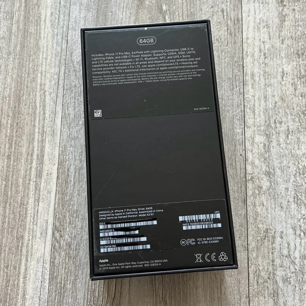 Apple iPhone 11 Pro Max Silver 64GB Box Only